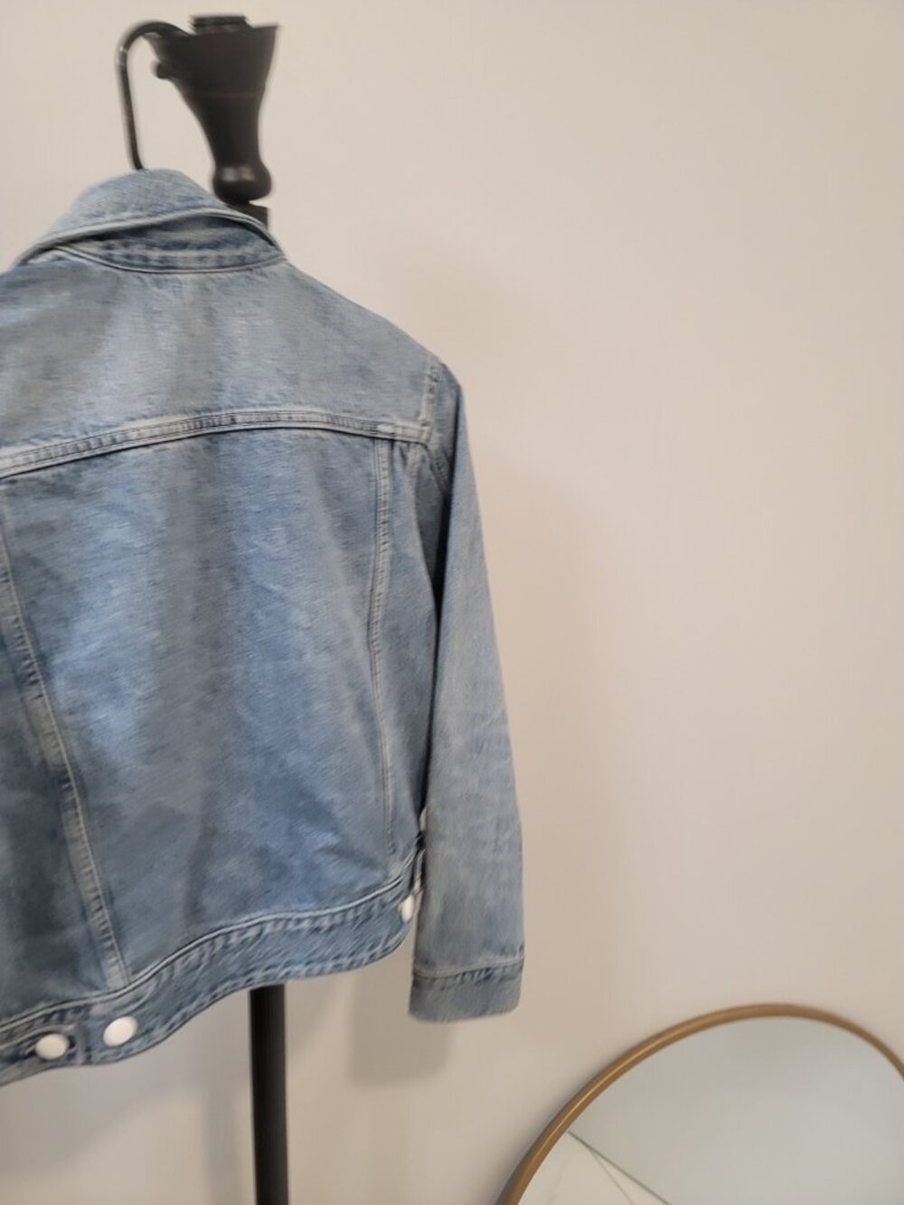 Triarchy Jacket Womens Small Trunker Button Front Denim Jean Jacket Blue - Picture 7 of 8